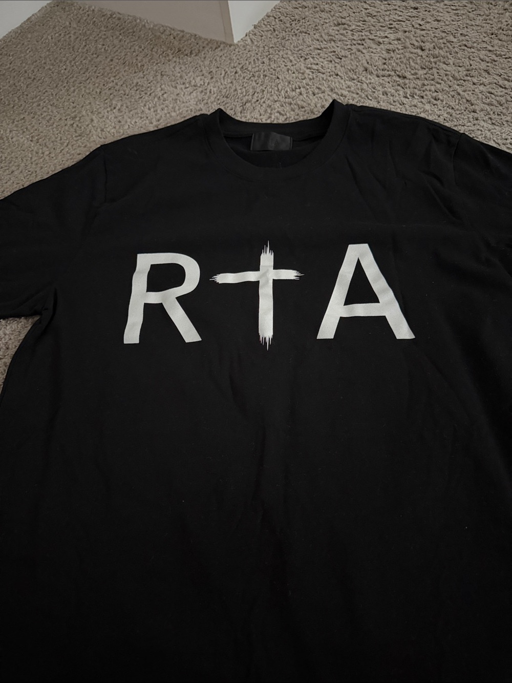 RtA Black Tee with White R+A Graphic
Size: Medium
Worn Once